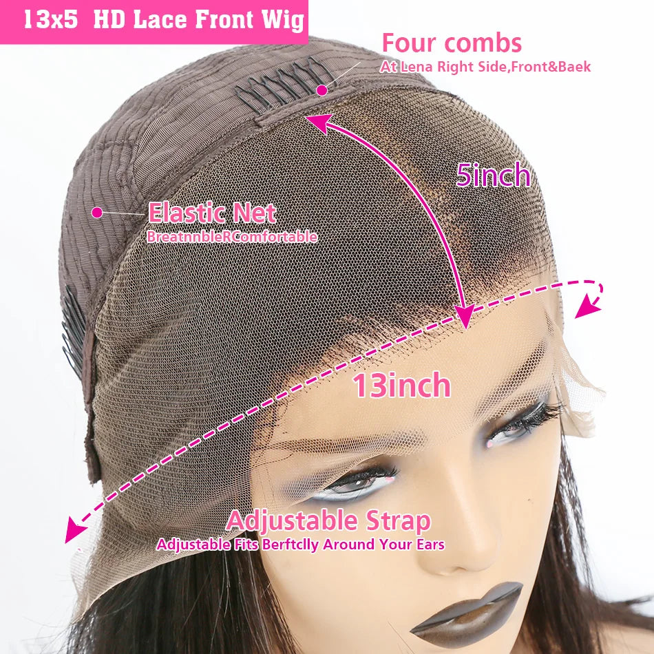 200% Density 13x6 HD Lace Front Curly Wig – Loose Deep Wave Human Hair Wig 30–40 Inch Transparent Lace