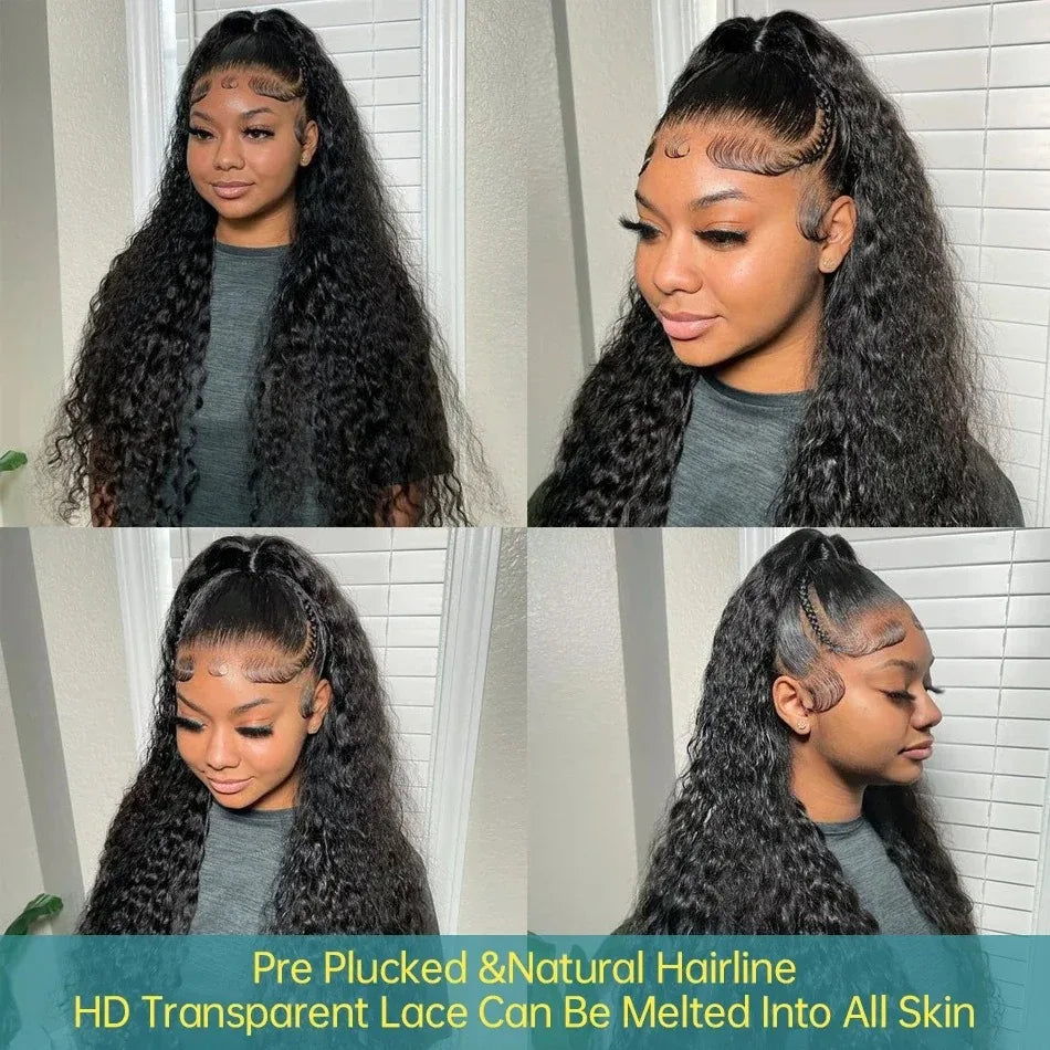 200% Density 13x6 HD Lace Front Curly Wig – Loose Deep Wave Human Hair Wig 30–40 Inch Transparent Lace