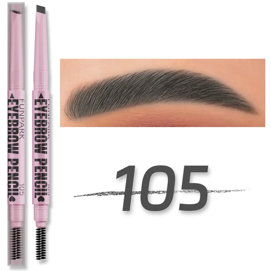 2-in-1 Eyebrow Pencil & Brush Waterproof, Long-Lasting Eyebrow Makeup for Women (5 Colors)