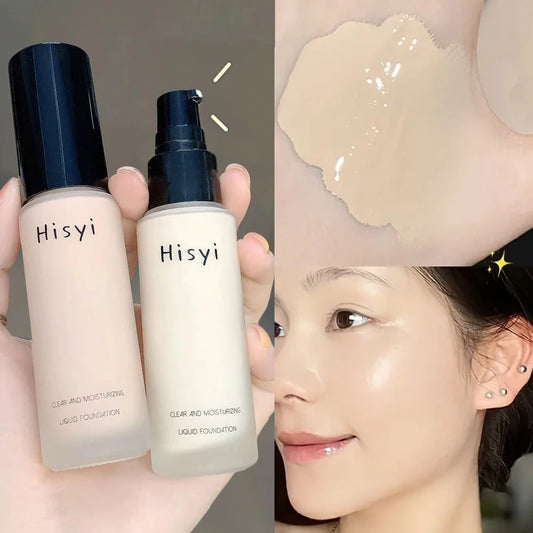HISYI Clear & Moisturizing Liquid Foundation 30ml – Natural Coverage, Lightweight Concealer, Long-Lasting Makeup