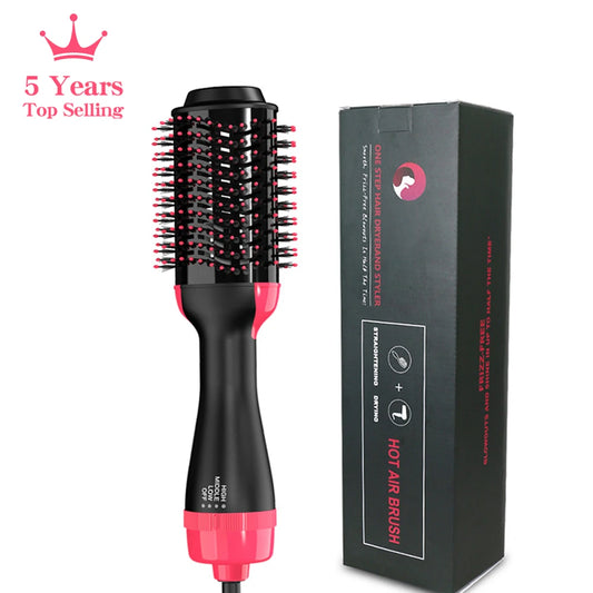 LISAPRO 3-In-1 Hot Air Brush Hair Dryer & Volumizer – One-Step Styler with Ionic Technology, 1000W