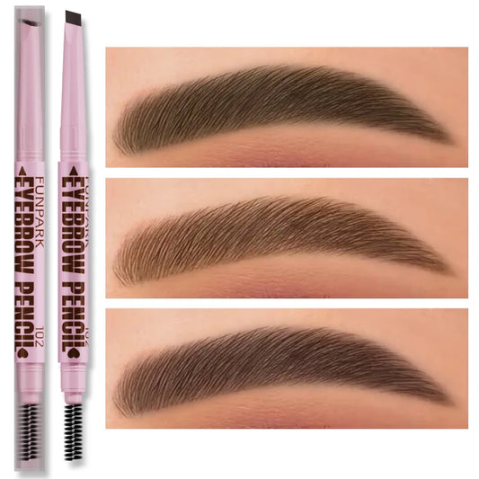 2-in-1 Eyebrow Pencil & Brush Waterproof, Long-Lasting Eyebrow Makeup for Women (5 Colors)