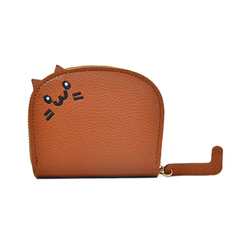 Cute Cartoon Cat Shaped Design Wallet, Women's Multi-card Slots Holder, Faux Synthetic Leather Coin Purse for Valentine's Day