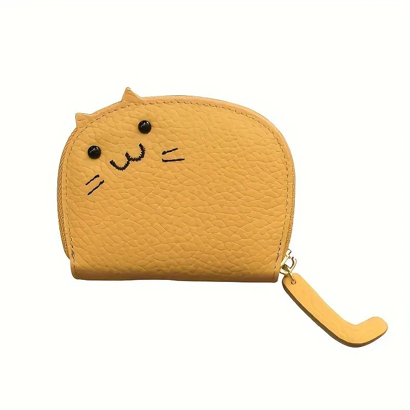 Cute Cartoon Cat Shaped Design Wallet, Women's Multi-card Slots Holder, Faux Synthetic Leather Coin Purse for Valentine's Day