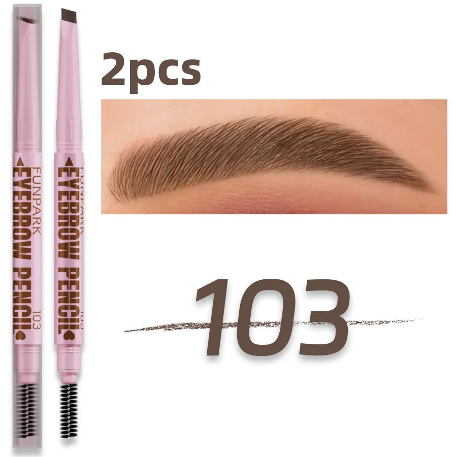 2-in-1 Eyebrow Pencil & Brush Waterproof, Long-Lasting Eyebrow Makeup for Women (5 Colors)