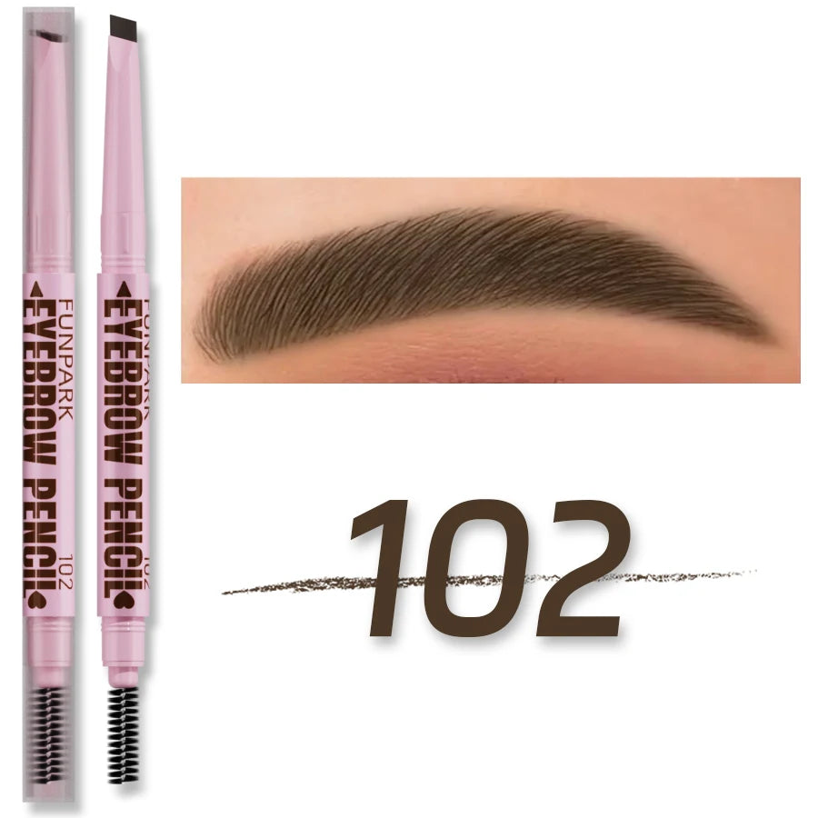 2-in-1 Eyebrow Pencil & Brush Waterproof, Long-Lasting Eyebrow Makeup for Women (5 Colors)