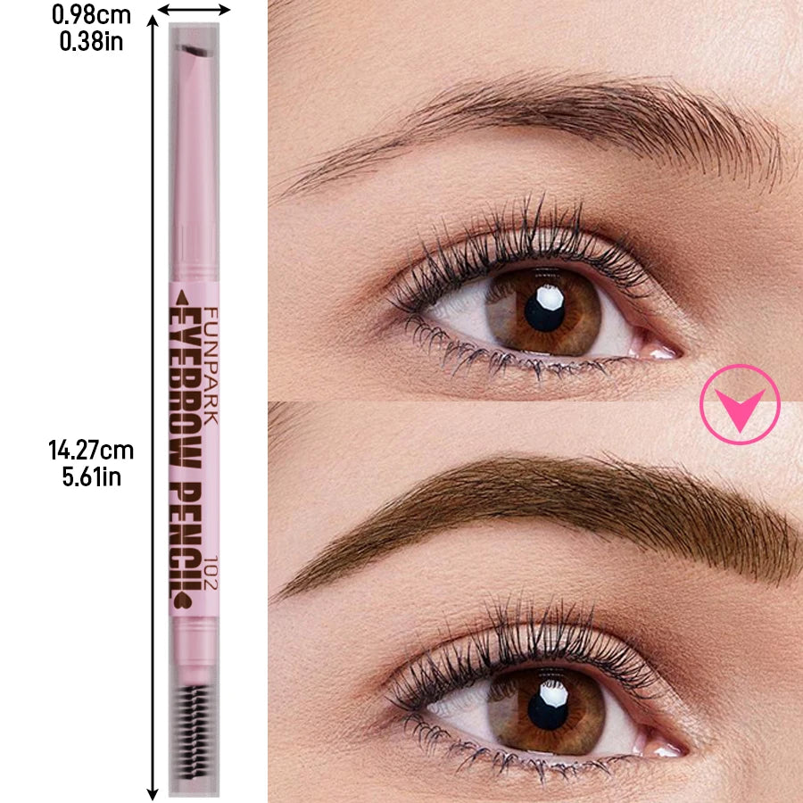2-in-1 Eyebrow Pencil & Brush Waterproof, Long-Lasting Eyebrow Makeup for Women (5 Colors)