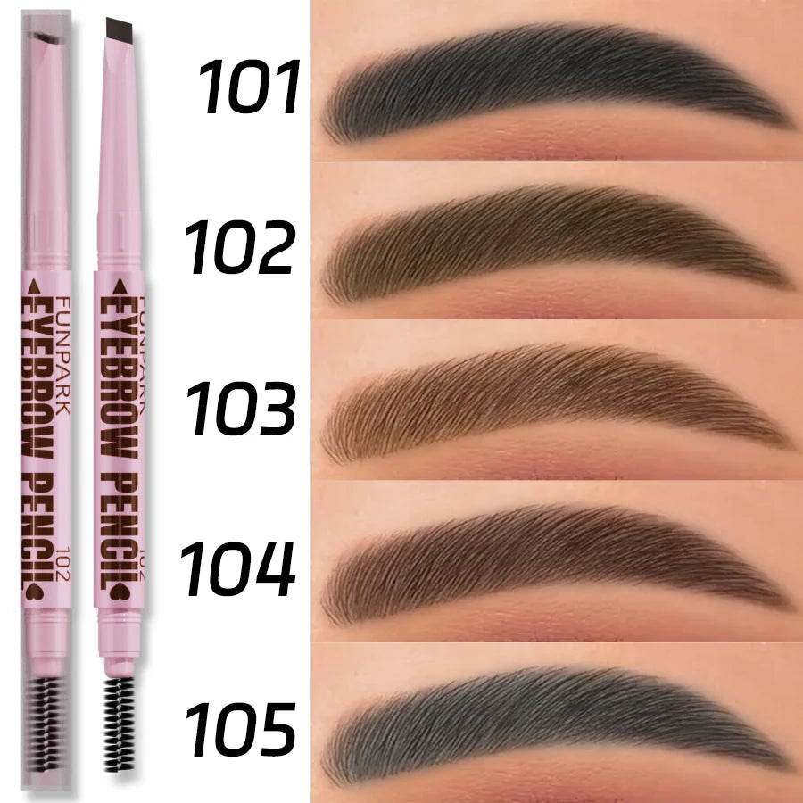 2-in-1 Eyebrow Pencil & Brush Waterproof, Long-Lasting Eyebrow Makeup for Women (5 Colors)