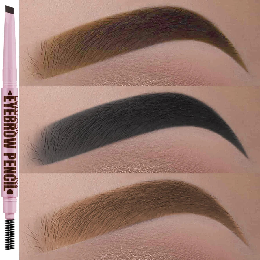 2-in-1 Eyebrow Pencil & Brush Waterproof, Long-Lasting Eyebrow Makeup for Women (5 Colors)