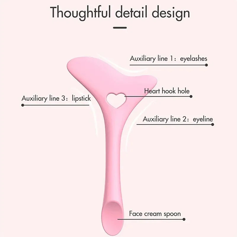 CNKESS 5-in-1 Multi-Functional Eyeliner Stencil – Silicone Wing Tips Makeup Aid for Eyeliner, Lips, Brows & Eyeshadow