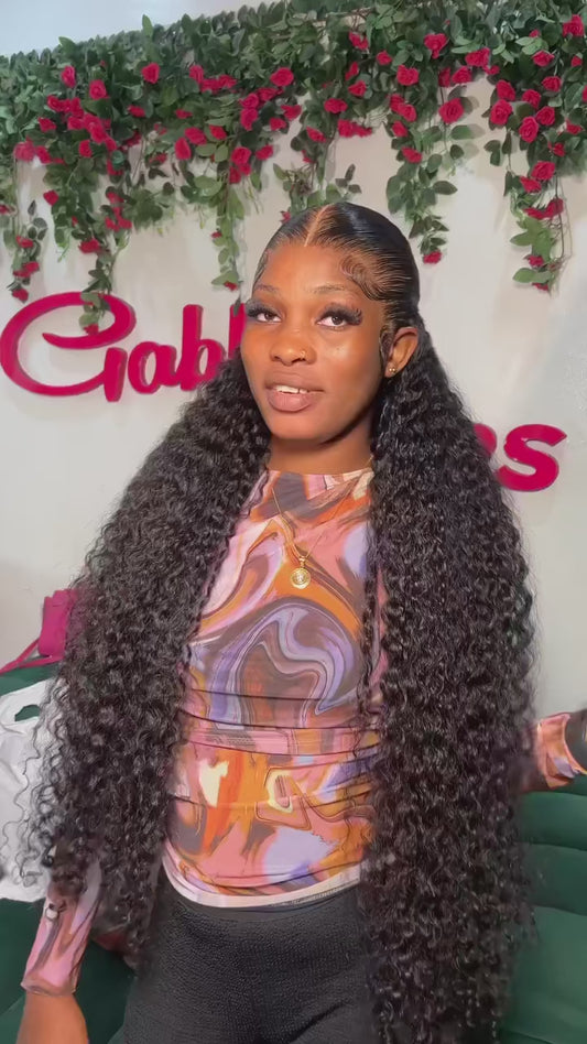 200% Density 13x6 HD Lace Front Curly Wig – Loose Deep Wave Human Hair Wig 30–40 Inch Transparent Lace